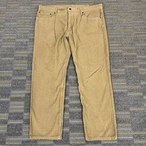 Levis 502 Corduroy Pants Mens 40x29 Tan Tapered Straight White Tab Chino Stretch